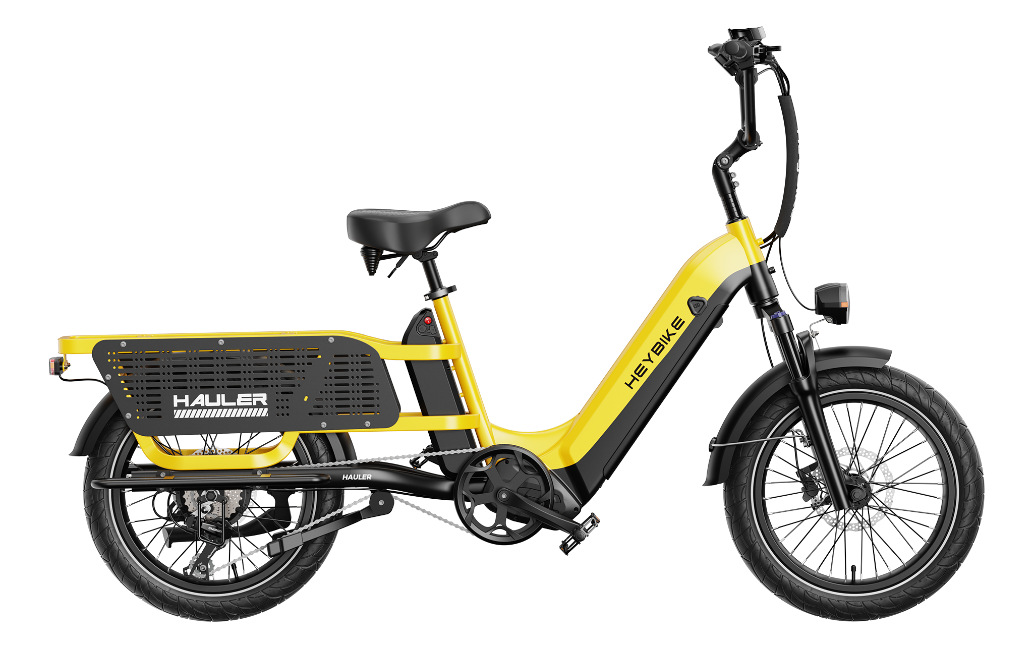 Hauler - Electric cargo ebike with dual battery, yellow
