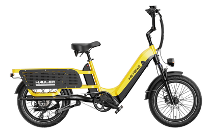 Hauler - Electric cargo ebike with dual battery, yellow