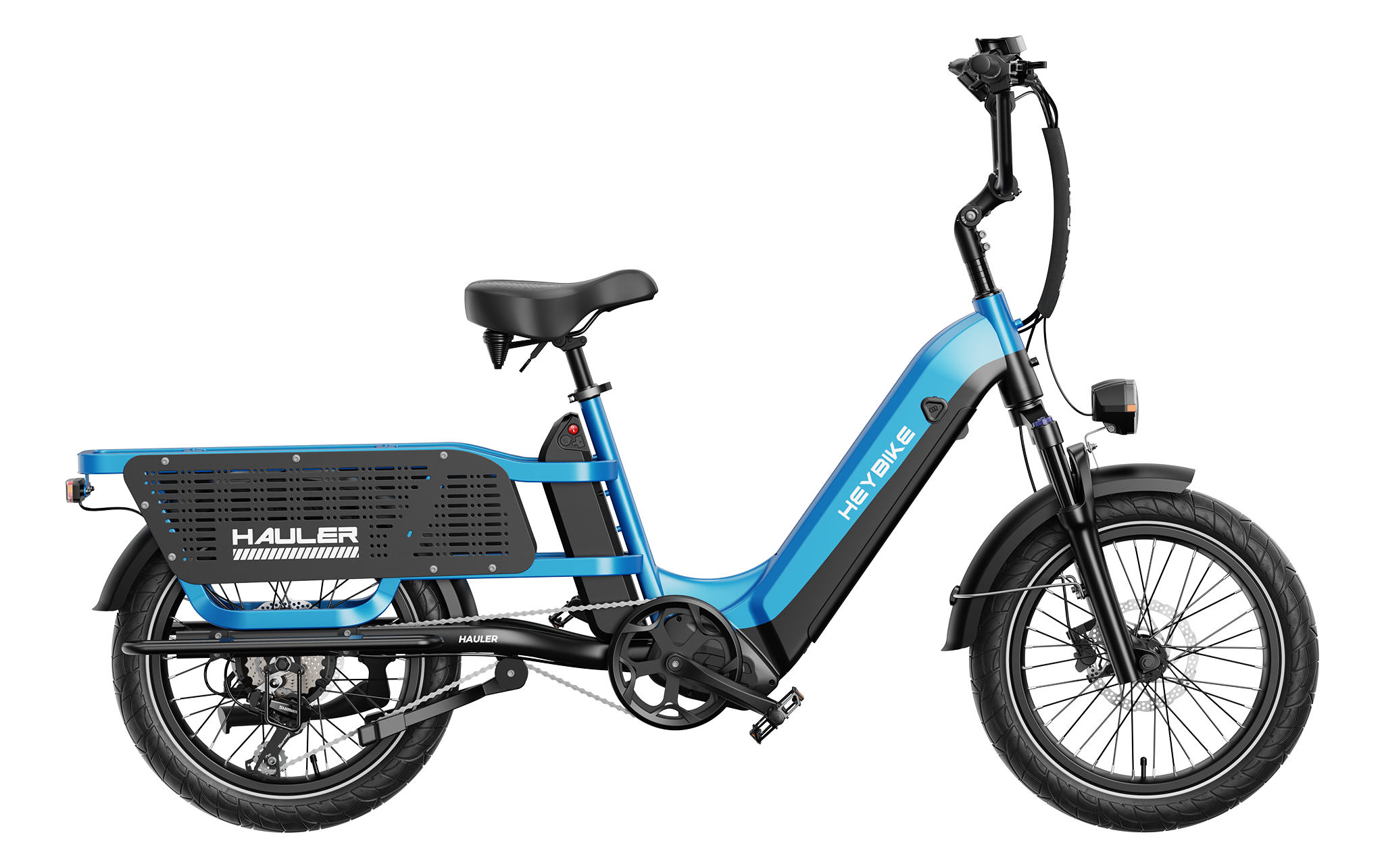 Hauler - Electric cargo ebike with dual battery, blue