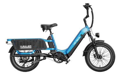Hauler - Electric cargo ebike with dual battery, blue