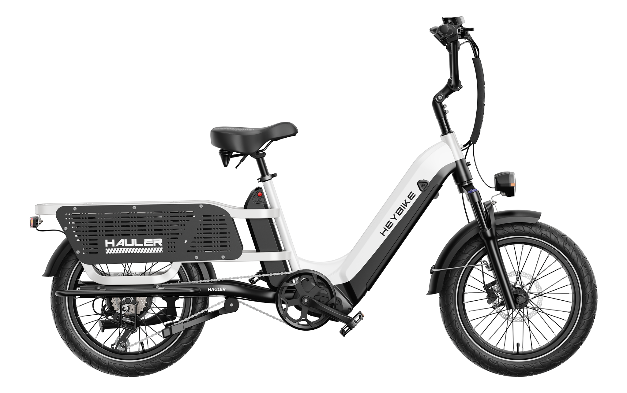 Hauler - Electric cargo ebike with dual battery, white
