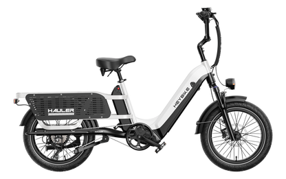 Hauler - Electric cargo ebike with dual battery, white